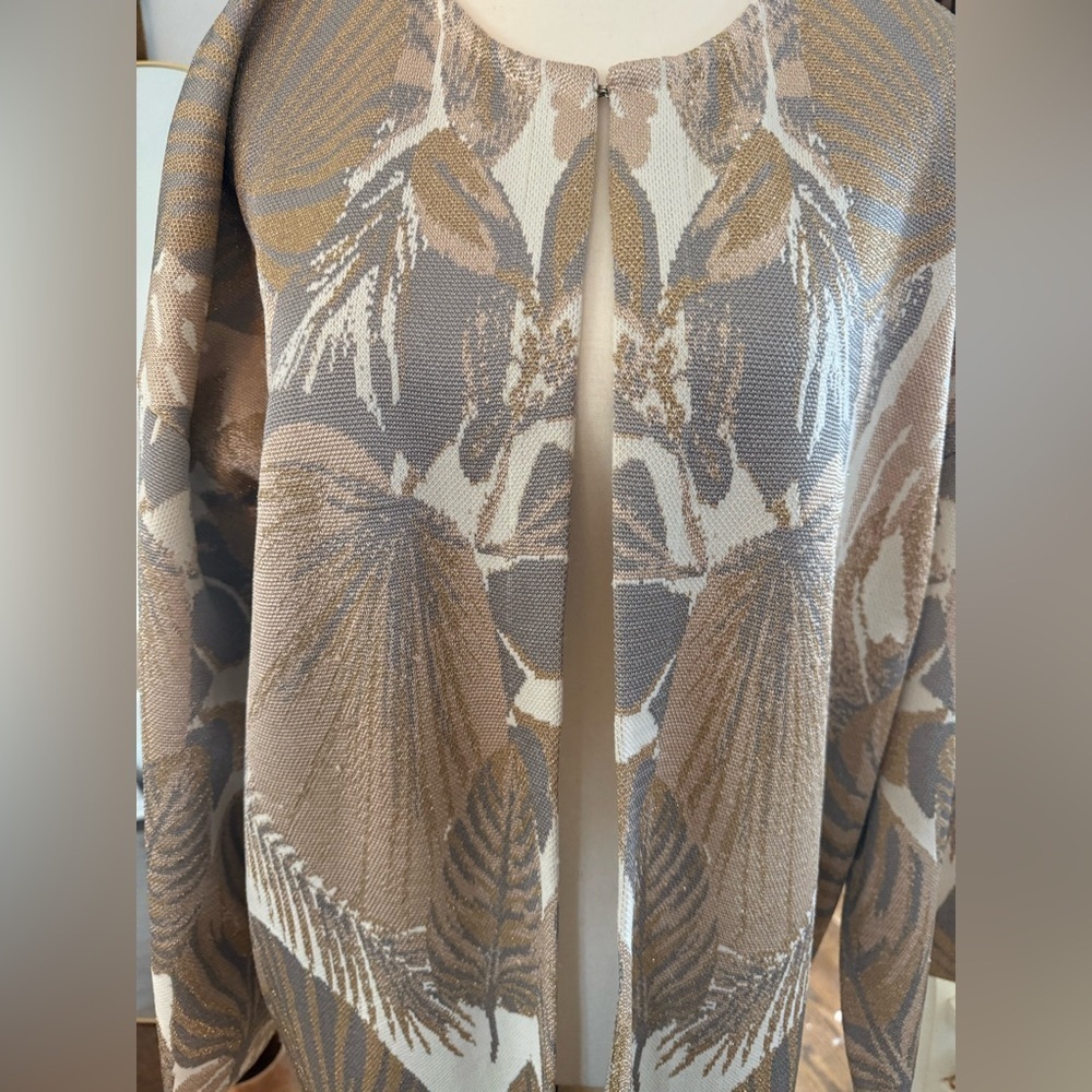 Zara Gold Slight Sparkle Oversized Duster Cardigan - Picture 4 of 11